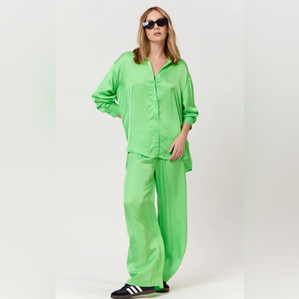 PIPPA THE LABEL Women’s Kimberly Pants and Sammi Shirt Set, Lime